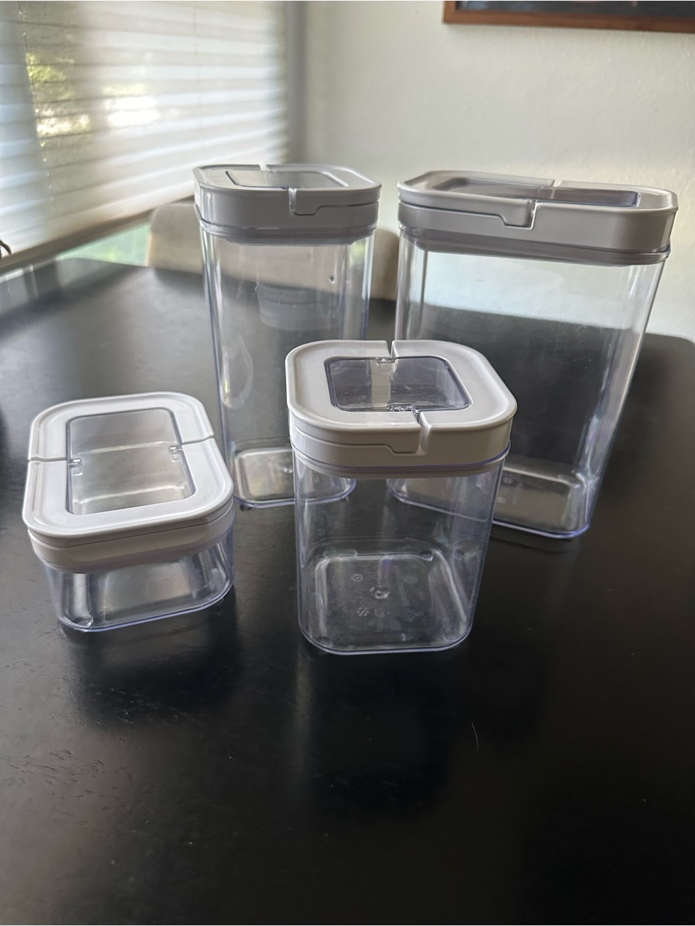 Clear Plastic Food Storage Containers with White Lids - 5-Pack